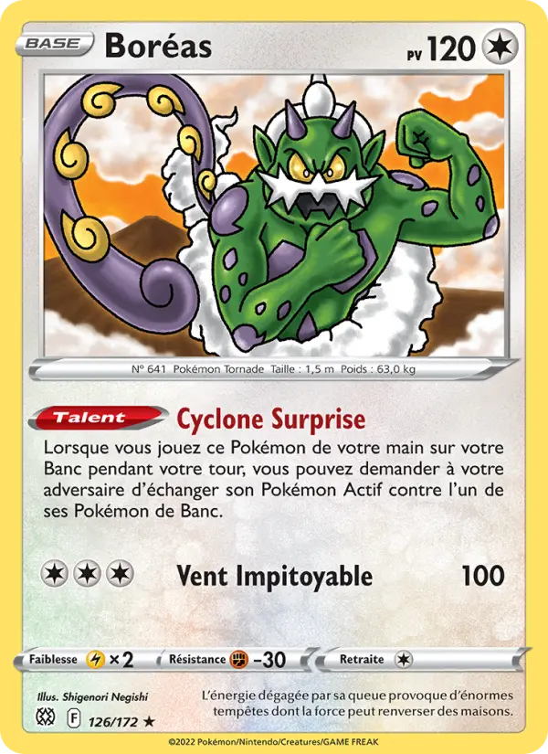 Scan HD carte Pokémon Boréas 126/172 — Stars Étincelantes