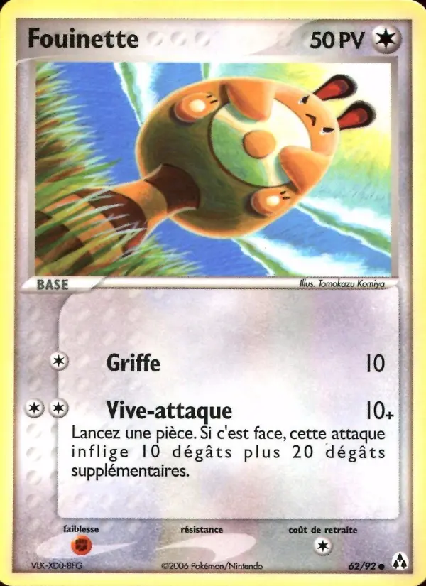 Scan HD carte Pokémon Fouinette 62/92 — EX Créateurs de légendes