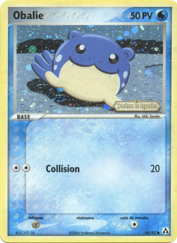 Scan HD carte Pokémon Obalie 65/92 — EX Créateurs de légendes