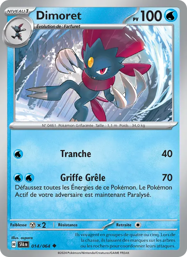 Scan HD carte Pokémon Dimoret 014/64 — Fable Nébuleuse