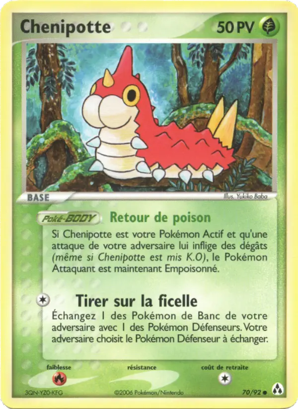 Scan HD carte Pokémon Chenipotte 70/92 — EX Créateurs de légendes