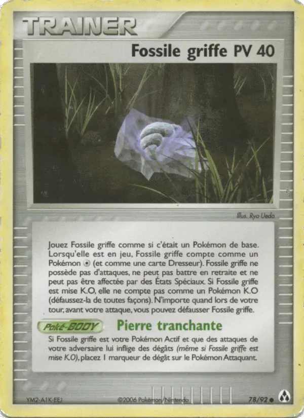 Scan HD carte Pokémon Fossile griffe 78/92 — EX Créateurs de légendes
