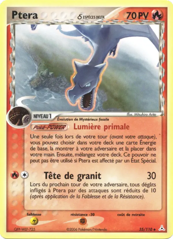 Scan HD carte Pokémon Ptera δ 35/110 — EX Fantômes Holon