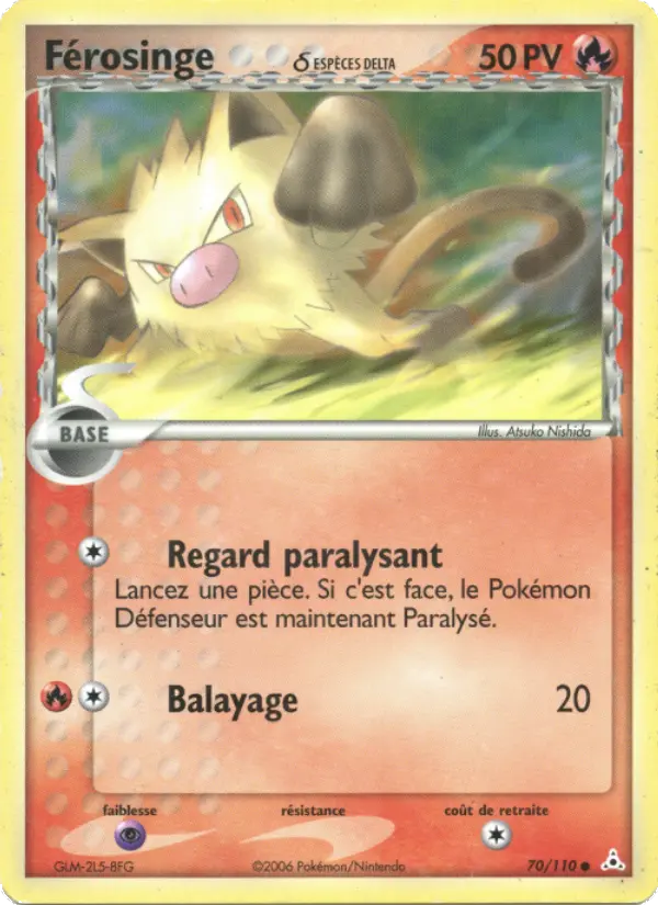 Scan HD carte Pokémon Férosinge δ 70/110 — EX Fantômes Holon