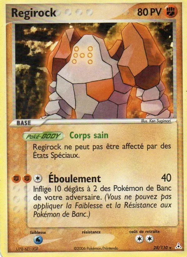Scan HD carte Pokémon Regirock 28/110 — EX Fantômes Holon