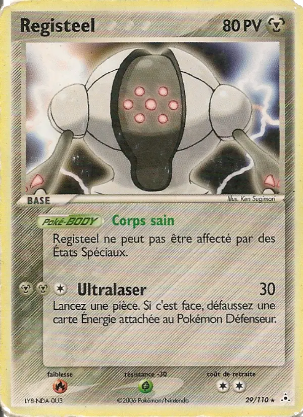 Scan HD carte Pokémon Registeel 29/110 — EX Fantômes Holon