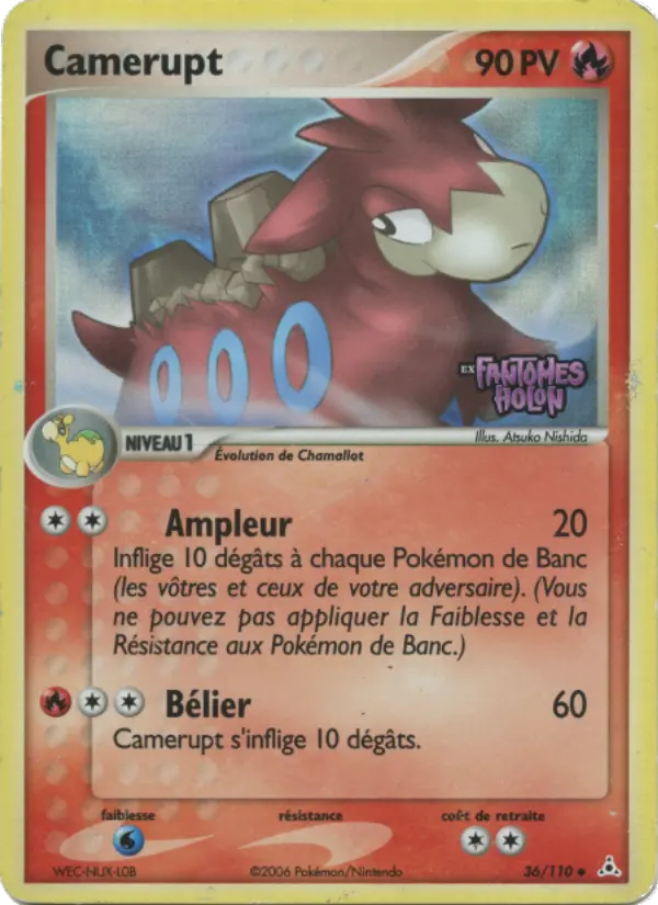 Scan HD carte Pokémon Camerupt 36/110 — EX Fantômes Holon