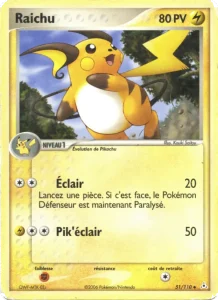 Carte Pokemon Raichu 51/110 EX Fantômes Holon