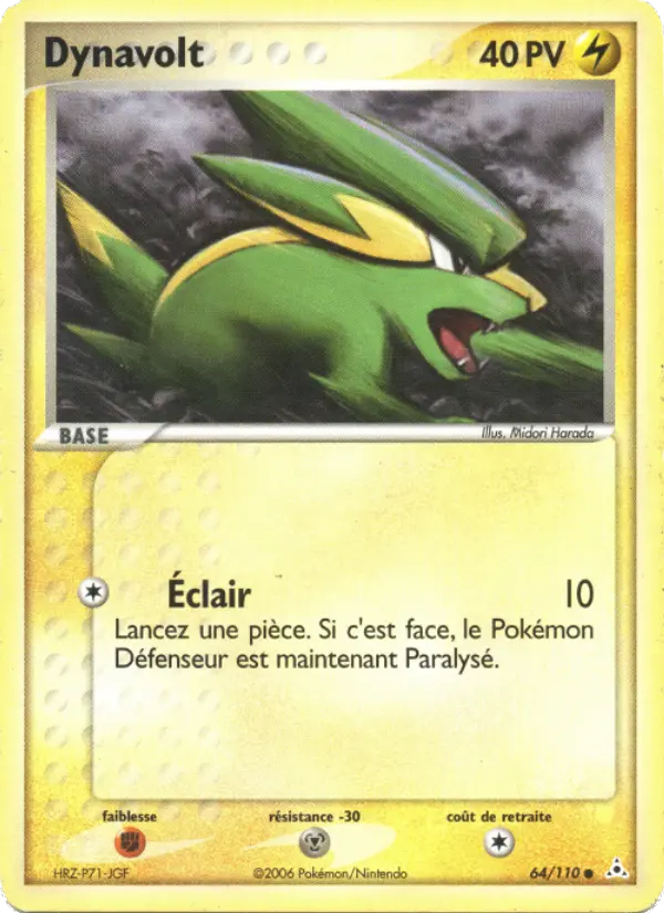 Scan HD carte Pokémon Dynavolt 64/110 — EX Fantômes Holon
