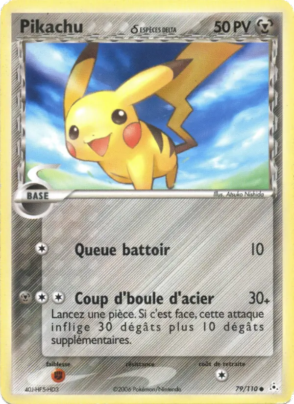 Scan HD carte Pokémon Pikachu δ 79/110 — EX Fantômes Holon