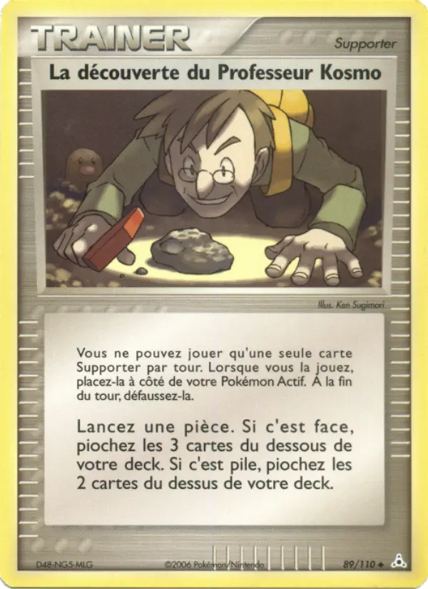 Scan HD carte Pokémon La découverte du Professeur Kosmo 89/110 — EX Fantômes Holon