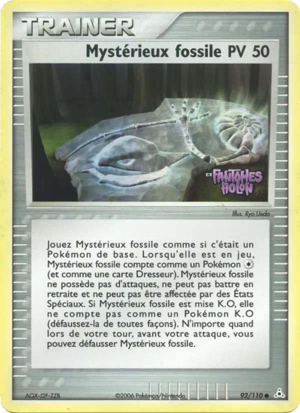 Scan HD carte Pokémon Mystérieux fossile 92/110 — EX Fantômes Holon
