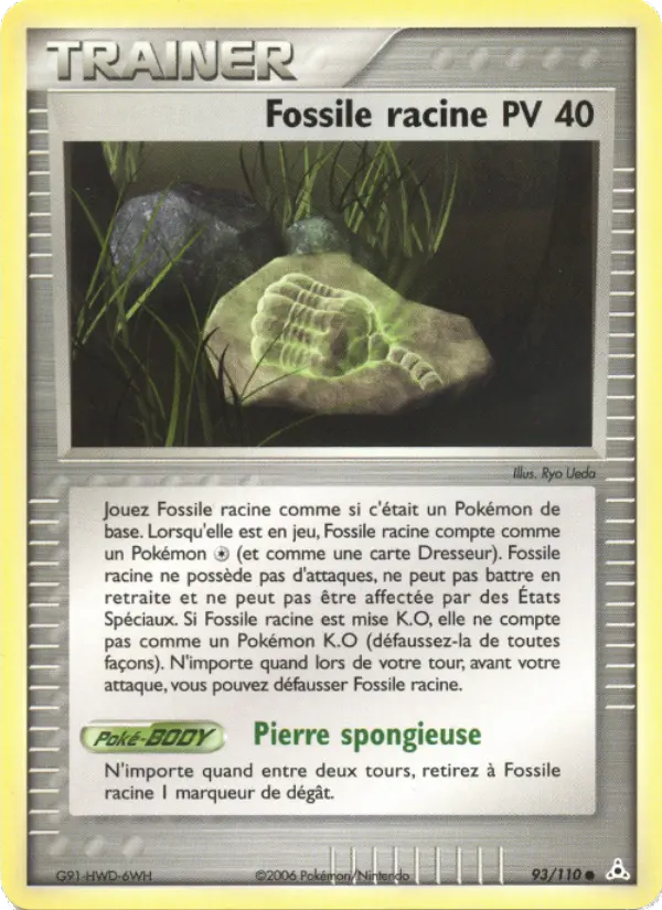 Scan HD carte Pokémon Fossile racine 93/110 — EX Fantômes Holon