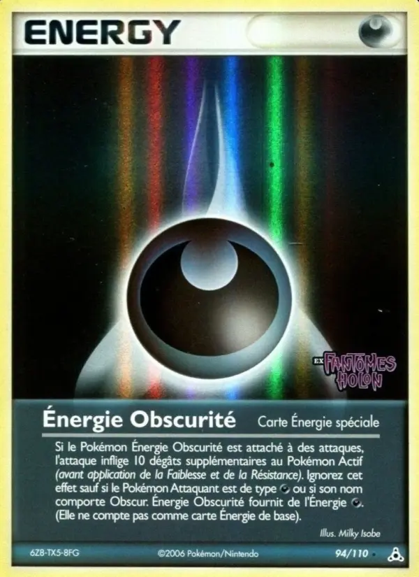 Scan HD carte Pokémon Énergie Obscurité 94/110 — EX Fantômes Holon