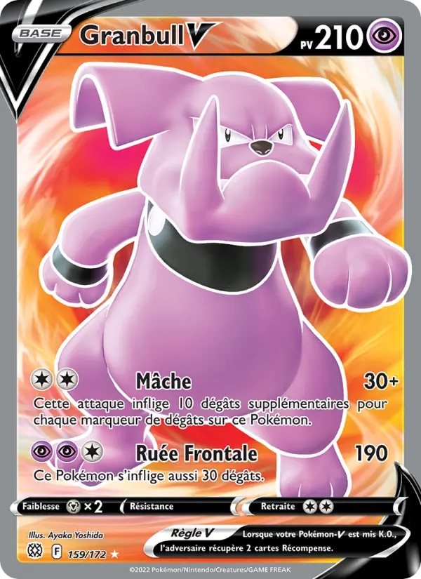 Scan HD carte Pokémon Granbull V 159/172 — Stars Étincelantes