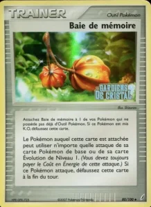 Carte Pokemon Baie de mémoire 80/100 EX Gardiens de Cristal