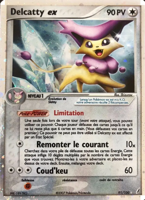 Scan HD carte Pokémon Delcatty ex 91/100 — EX Gardiens de Cristal