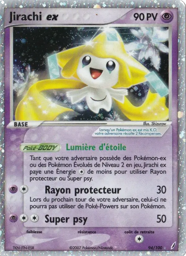 Scan HD carte Pokémon Jirachi ex 94/100 — EX Gardiens de Cristal