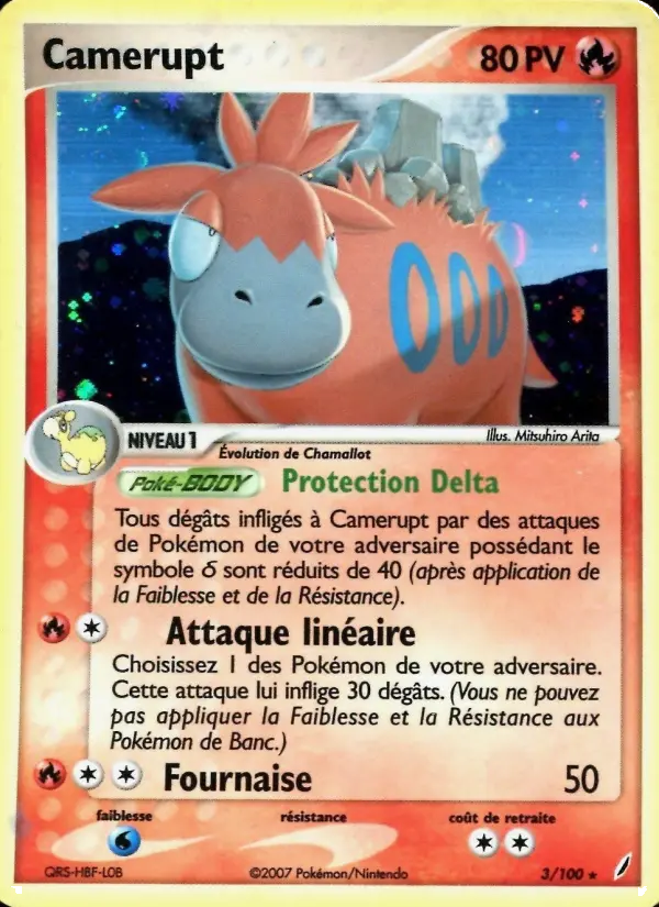 Scan HD carte Pokémon Camerupt 3/100 — EX Gardiens de Cristal