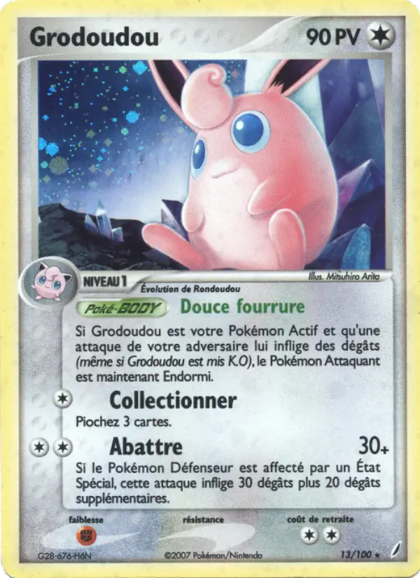 Scan HD carte Pokémon Grodoudou 13/100 — EX Gardiens de Cristal