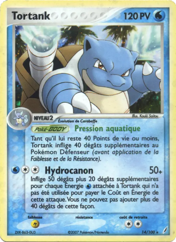 Scan HD carte Pokémon Tortank 14/100 — EX Gardiens de Cristal