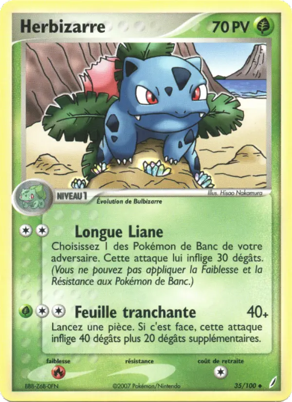 Scan HD carte Pokémon Herbizarre 35/100 — EX Gardiens de Cristal