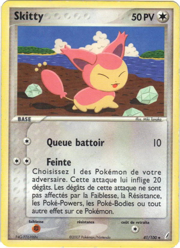 Scan HD carte Pokémon Skitty 41/100 — EX Gardiens de Cristal