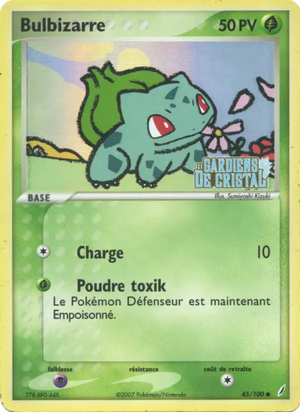 Scan HD carte Pokémon Bulbizarre 45/100 — EX Gardiens de Cristal