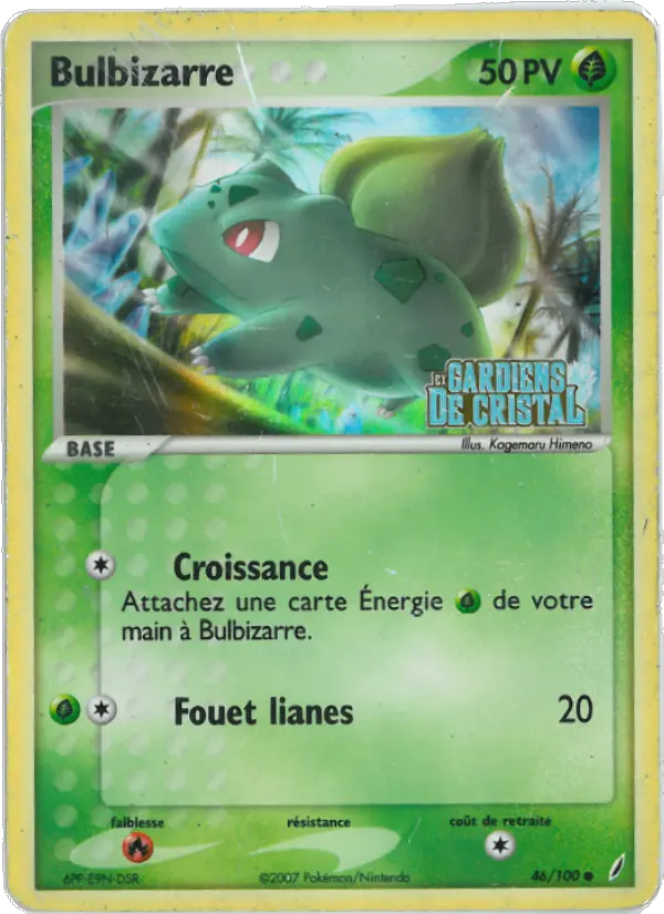 Scan HD carte Pokémon Bulbizarre 46/100 — EX Gardiens de Cristal