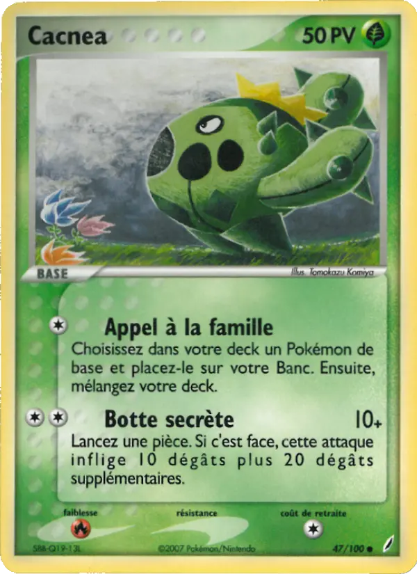 Scan HD carte Pokémon Cacnea 47/100 — EX Gardiens de Cristal