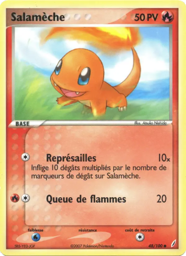 Scan HD carte Pokémon Salamèche 48/100 — EX Gardiens de Cristal