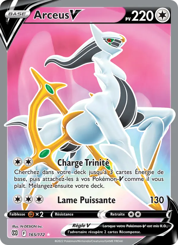 Scan HD carte Pokémon Arceus V 165/172 — Stars Étincelantes