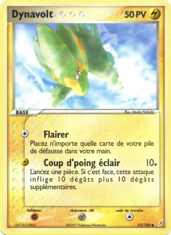 Scan HD carte Pokémon Dynavolt 52/100 — EX Gardiens de Cristal