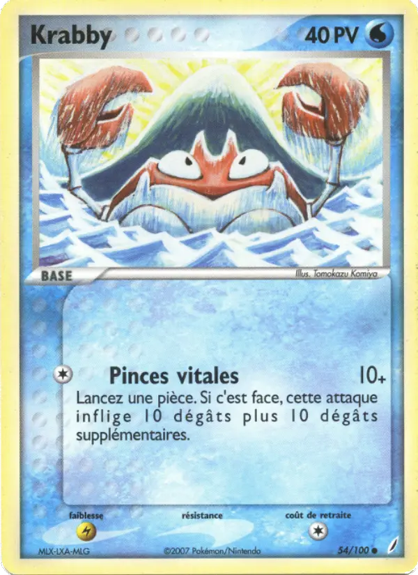 Scan HD carte Pokémon Krabby 54/100 — EX Gardiens de Cristal