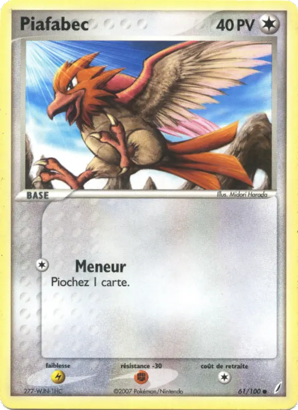 Scan HD carte Pokémon Piafabec 61/100 — EX Gardiens de Cristal