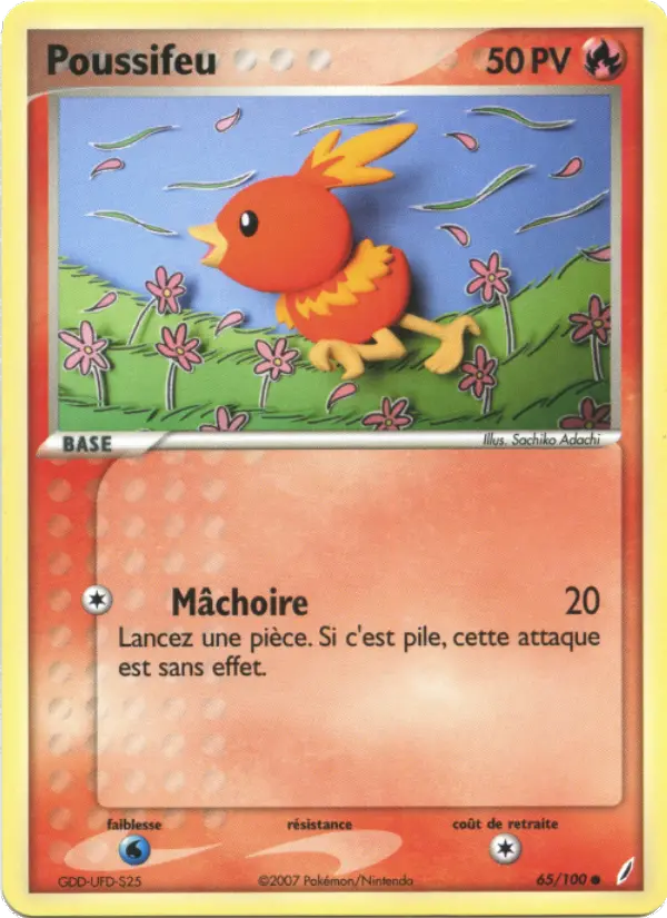 Scan HD carte Pokémon Poussifeu 65/100 — EX Gardiens de Cristal