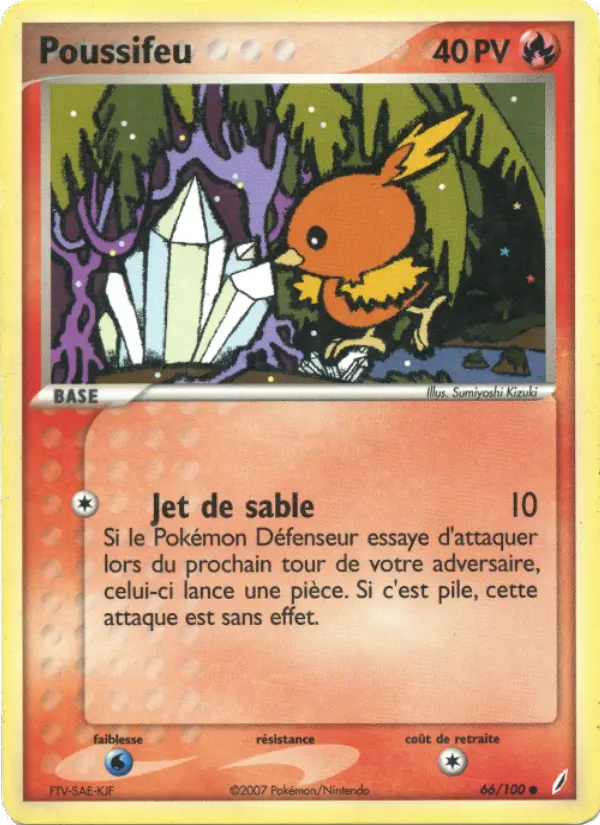 Scan HD carte Pokémon Poussifeu 66/100 — EX Gardiens de Cristal