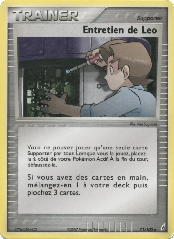 Scan HD carte Pokémon Entretien de Leo 71/100 — EX Gardiens de Cristal