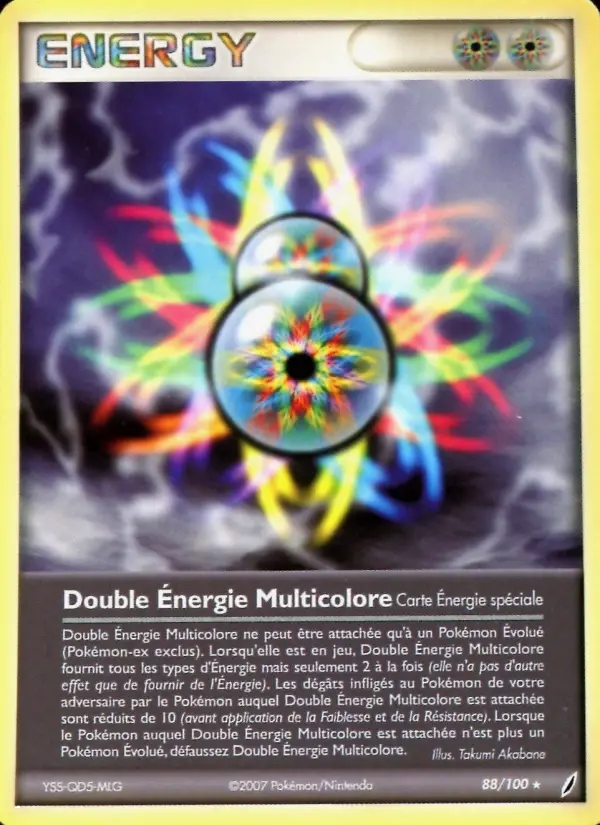 Scan HD carte Pokémon Double Énergie Multicolore 88/100 — EX Gardiens de Cristal