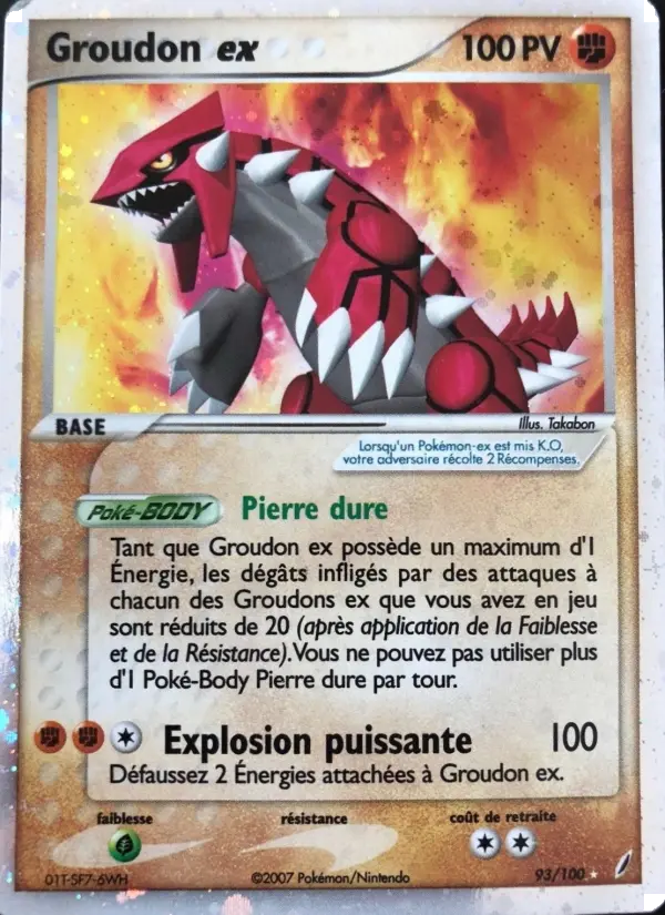 Scan HD carte Pokémon Groudon ex 93/100 — EX Gardiens de Cristal