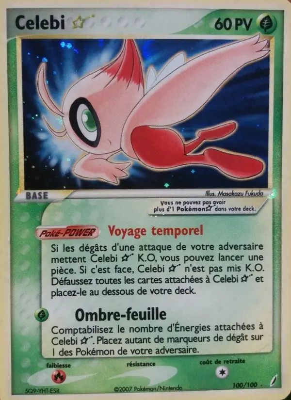 Scan HD carte Pokémon Celebi 100/100 — EX Gardiens de Cristal