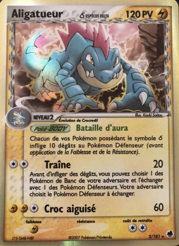 Scan HD carte Pokémon Aligatueur δ 2/101 — EX Île des Dragons