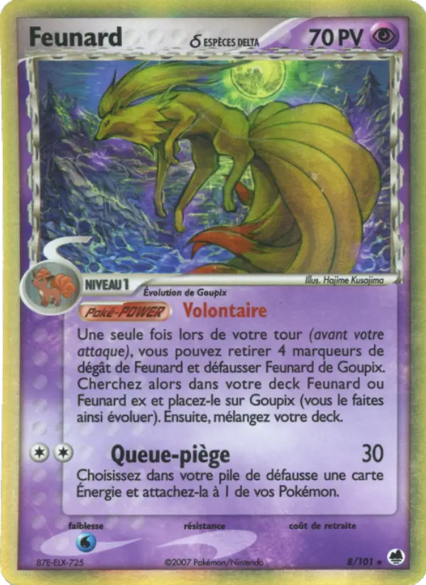 Scan HD carte Pokémon Feunard δ 8/101 — EX Île des Dragons