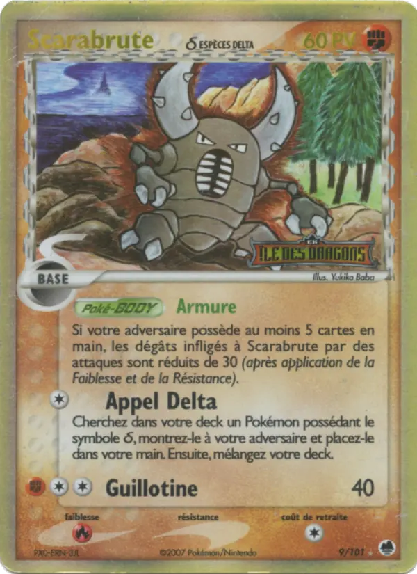 Scan HD carte Pokémon Scarabrute δ 9/101 — EX Île des Dragons