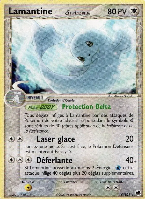 Scan HD carte Pokémon Lamantine δ 15/101 — EX Île des Dragons