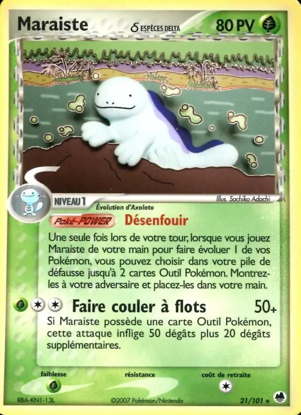 Scan HD carte Pokémon Maraiste δ 21/101 — EX Île des Dragons