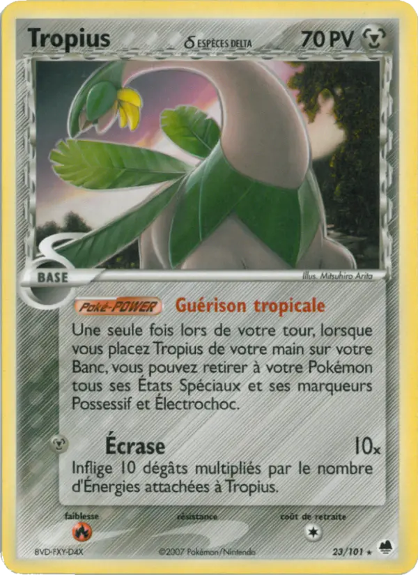 Scan HD carte Pokémon Tropius δ 23/101 — EX Île des Dragons