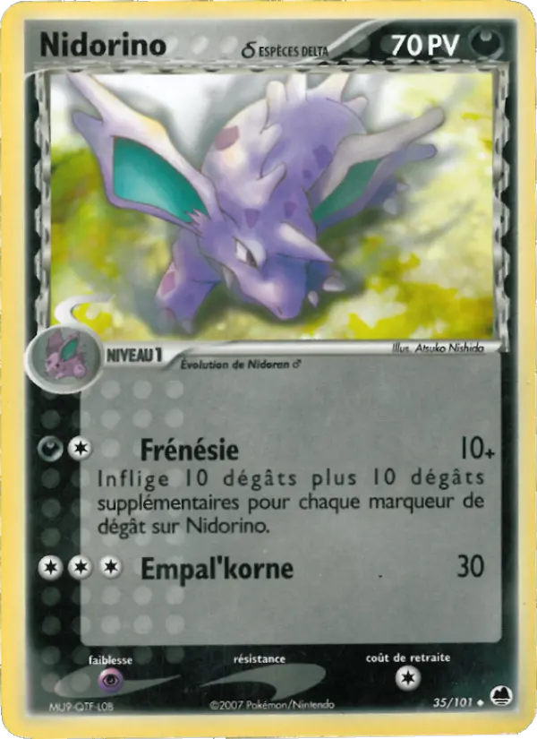 Scan HD carte Pokémon Nidorino δ 35/101 — EX Île des Dragons