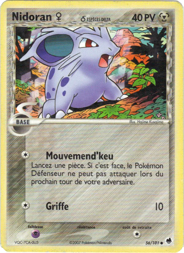 Scan HD carte Pokémon Nidoran ♀ δ 56/101 — EX Île des Dragons