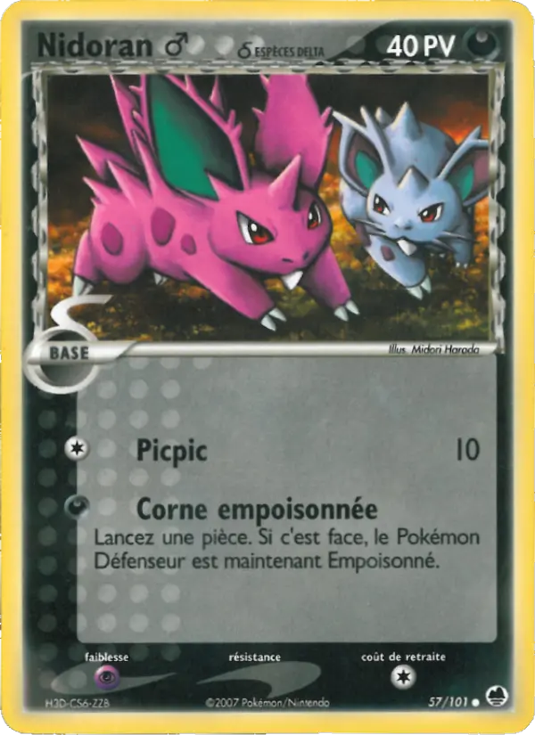 Scan HD carte Pokémon Nidoran ♂ δ 57/101 — EX Île des Dragons